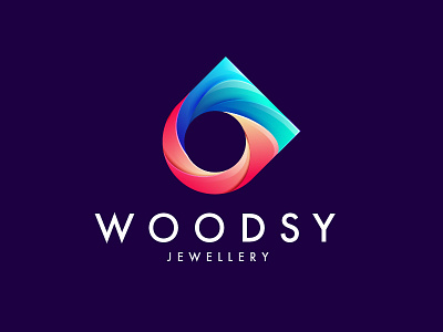 Logo for Woodsy blue gradient icon jewellery layers logo logotype ring wood