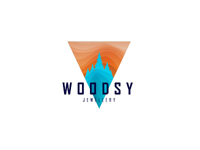 Logo for Woodsy. Vol 2 blue gradient icon jewellery layers logo logotype ring wood