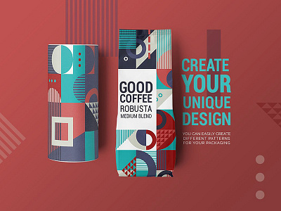 Modern Geometry bauhaus coffee constructivism generator geometry modern package packaging pattern retro