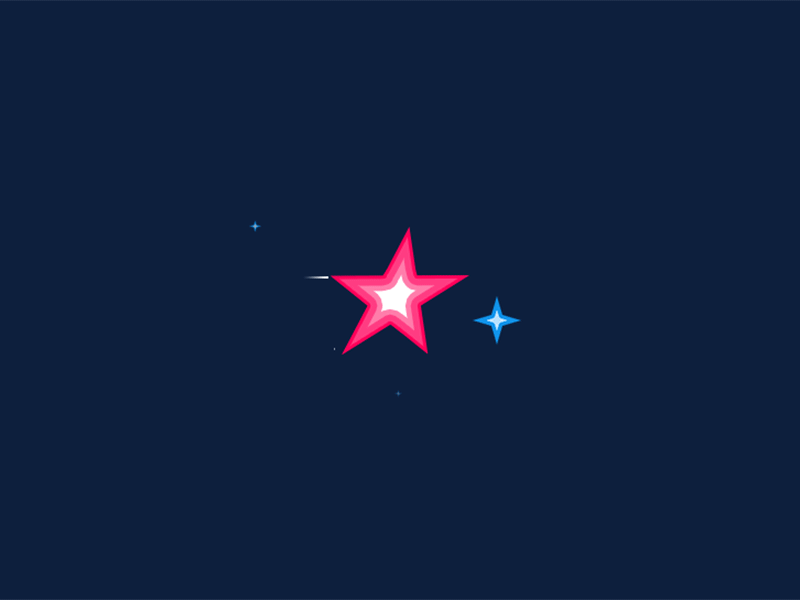 Through the stars animation 2d app comet gif icon pink space star vector