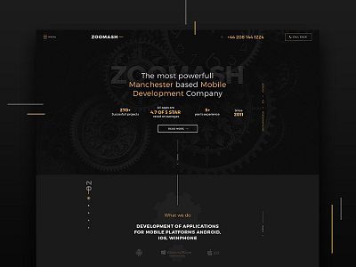 Website for development company black design landing page logo typography ui ui ux web website