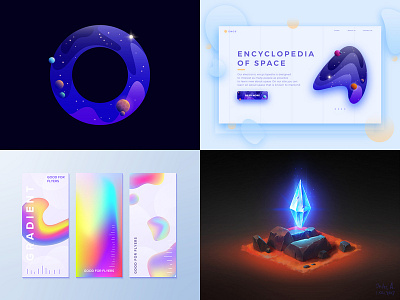 4 top images in 2018. According to Dribbble branding design font gradient icon illustration letters space star typography ui ux ux ui design vector web