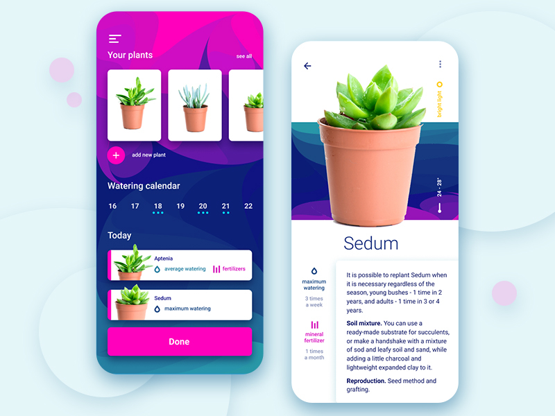 Plant Calendar App by Olga Ryzhychenko on Dribbble