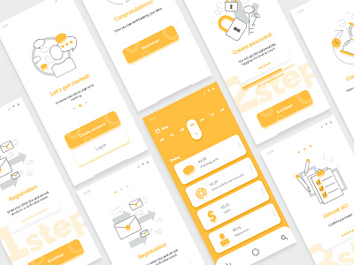 Time tracking app app application concept daily ui design flat gradient icon minimal time management time tracker ui uiux ux vector web website