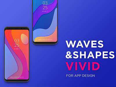 Waves&Shapes Vivid. Wallpapers app blue bright design fluid gradient graphic layered liquid luxury orange paper paper cut pattern pink stylish ui vector vivid wave