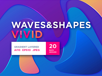 Waves&Shapes Vivid blue branding bright design fluid gradient graphic layered liquid luxury orange paper paper cut pattern pink stylish vector vivid wave