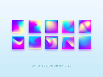 Mesh gradients app blue branding bright design gradient hologram holography illustration neon pink vector yellow