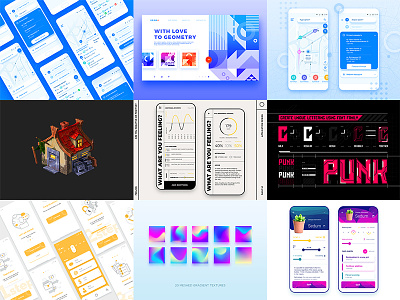 Best of 2019 app design font gradient illustration typography ui ux vector web