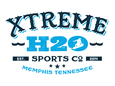 xtreme h2o sports logo concept badge hover board knoxville lockup memphis tennessee wake