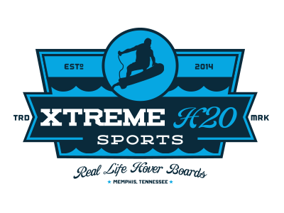 xtreme h20 sports logo concept badge hover board knoxville lockup memphis tennessee wake