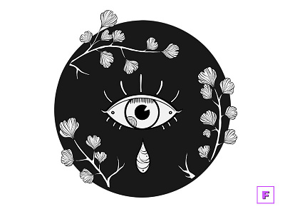 Ginkgo Eye aesthetic blackwork dark darkwork digitalart digitalpainting drawing eye ginkgo illustration