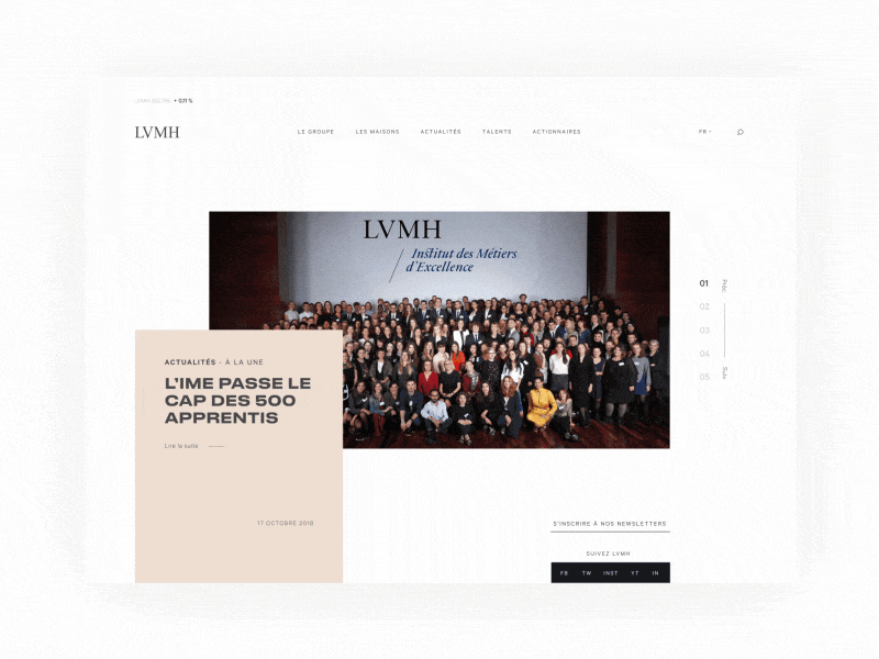 LVMH Homepage Animation aftereffects animation concept design grid homepage interaction motion sketch ui web website