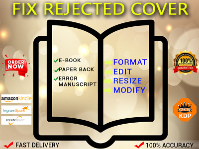 Fix rejected book cover amazon amazon kdp book cover book cover design branding cover design design edit fix error formating kdp rejected book cover