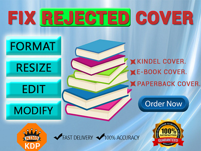 Fix rejected book cover. amazon kdp book cover book cover design branding cover design design fix error illustration logo