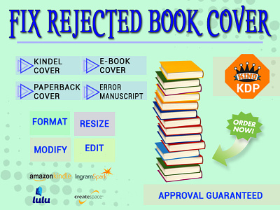 Fix rejected book cover amazon kdp book cover book cover design branding cover design design edit fix error format illustration modify resize