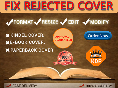 Fix Rejected cover amazon kdp book cover book cover design branding cover design design edit fix error formatting illustration kdp logo rejected manuscript resize