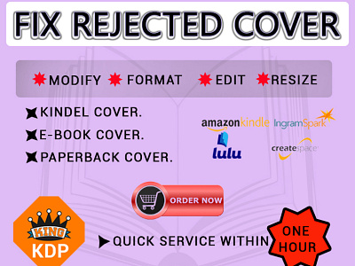 Fix Rejected Book Cover amazon kdp book cover book cover design branding cover design design edit fix error format illustration logo manuscript resize