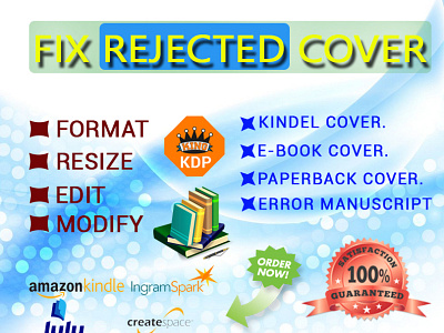 Fix Rejected Cover amazon kdp back cover book cover book cover design branding cover design design e book edit fix error fotmat illustration resize