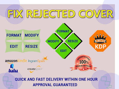 Fix Rejected Cover amazon kdp book cover book cover design branding cover design design edit fix error format illustration logo resize