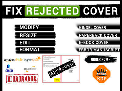 Fix Rejected Cover amazon kdp book cover book cover design branding cover design design error fix error illustration kdp rejected