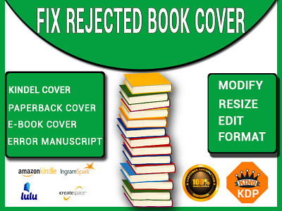 Fix Rejected Book Cover amazon kdp book cover book cover design branding cover design design fix error illustration logo