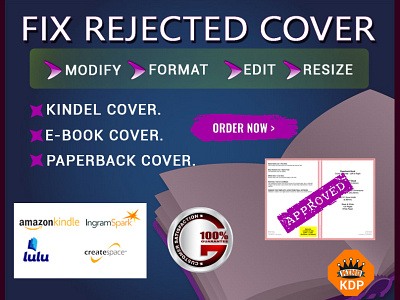 Fix Rejected Cover amazon amazon kdp book cover book cover design branding cover design design edit fix error format illustration logo rersize