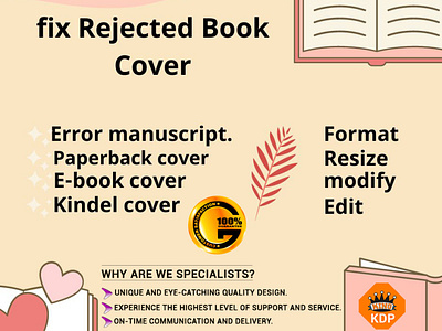 Fix Rejected Book Cover amazon kdp book cover book cover design branding cover design design edit fix error format illustration logo resize