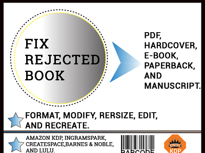 Fix Rejected Book amazon kdp book cover book cover design branding cover design design fix error illustration logo