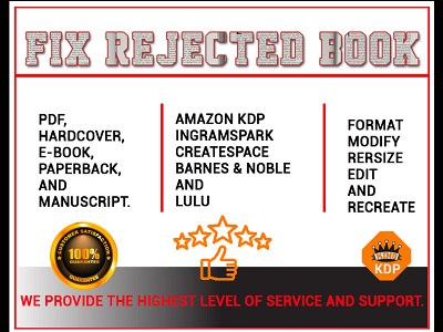 Fix Rejected Book amazon kdp book cover book cover design branding cover design design fix error illustration logo