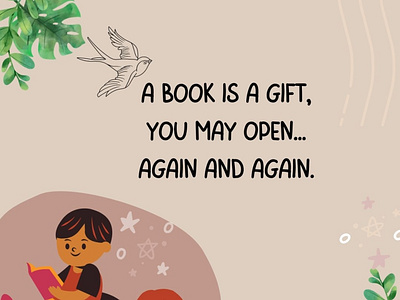 A book is a gift, you may open... again and again. amazon kdp book cover book cover design branding cover design design fix error illustration logo