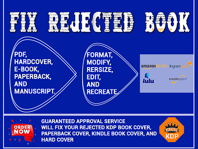 Fix Rejected Book amazon kdp book cover book cover design branding cover design design fix error illustration logo