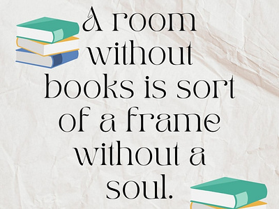 A room with out books is sort of a frame with out a soul. amazon kdp book cover book cover design branding cover design design fix error illustration logo