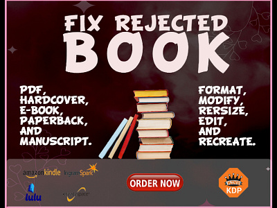 Fix Rejected Book amazon kdp book cover book cover design branding cover design design fix error illustration logo