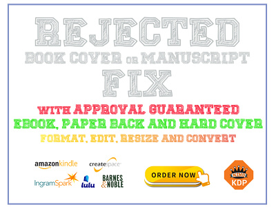 Fix Rejected Book amazon kdp book cover book cover design branding cover design design fix error illustration logo