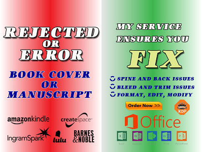 Fix Rejected Book amazon kdp book cover book cover design branding cover design design fix error illustration logo