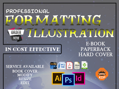 Book Formatting amazon kdp book cover book cover design branding design fix error illustration logo ui vector