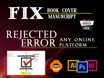 Fix Rejected Book Cover amazon kdp book cover book cover design branding design fix error illustration vector