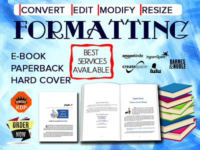 Book Formatting amazon kdp book cover book cover design branding design fix error illustration logo