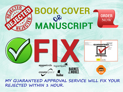 Fix Rejected Book amazon kdp book cover book cover design branding design fix error illustration logo vector