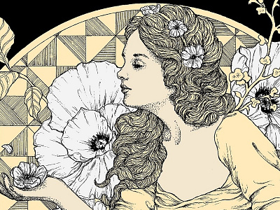 Art Nouveau artnouveau flowers girl