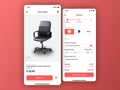 Article overview & Checkout page article beginner checkout concept credit card design figma ios iphone nice overview payment simple ui