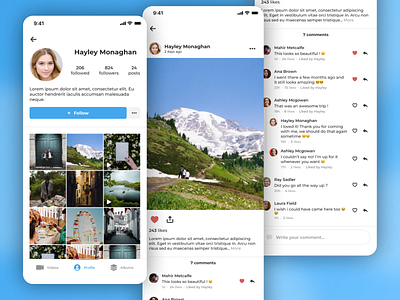User profile & post beginner comments concept dailyui design figma follow instagram ios like pictures profile social ui user