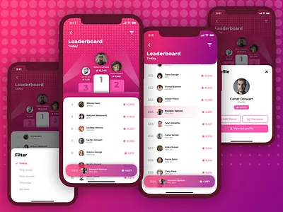 Leaderboard | Mobile app app apple beginner concept dailyui design figma filter first ios iphone leaderboard list mobile profile stars top ui