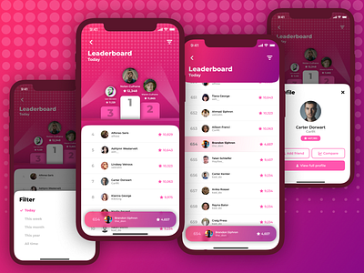 Leaderboard | Mobile app app apple beginner concept dailyui design figma filter first ios iphone leaderboard list mobile profile stars top ui