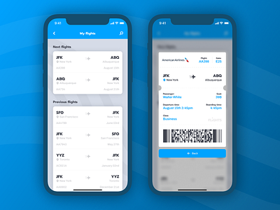 Boarding Pass airline airport app apple beginner boarding concept dailyui design figma flight fly ios iphone new york pass plane ticket travel ui