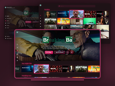 TV streaming app app beginner breaking bad concept dailyui design figma movies netflix play search series streaming tv ui watch
