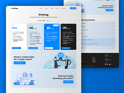 Pricing page beginner buy call computer concept dailyui design desktop faq figma meet page payment pricing purchase ui video website