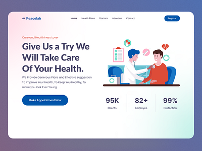Peacelah- Health Care Website Header Section