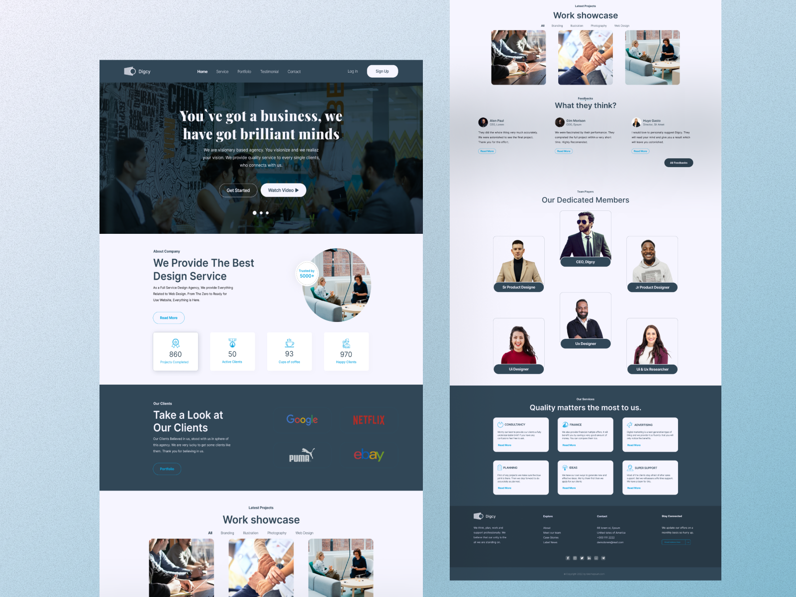 Digicy Digital Design Agency Full Landing page design by Md Asfak