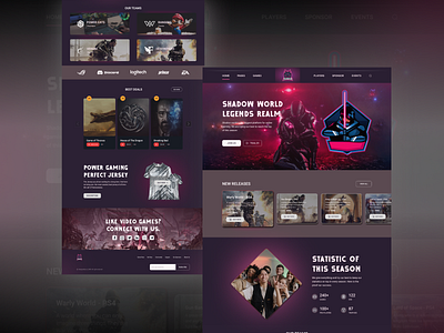 Shadow - Gaming Landing Page Exploration clean ui dark mode game game dev gamers gamers website gaming landing page gaming ui gaming website landing page metaverse ui modern ui night mode product design ui ux website design